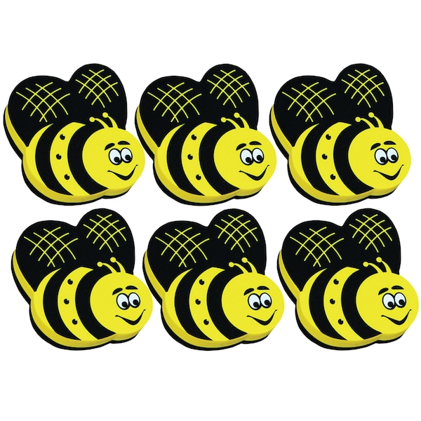 Ashley Productions Magnetic Whiteboard Eraser, Bee, PK6 10019 - main